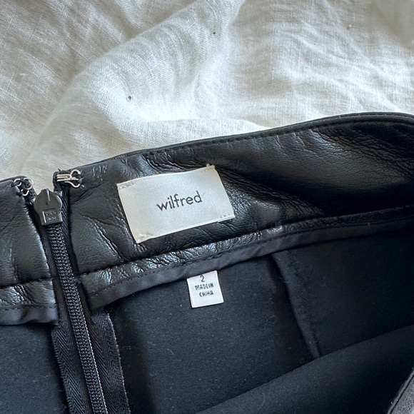 Wilfred Black Leather Tatiana Pencil Skirt - Picture 4 of 6